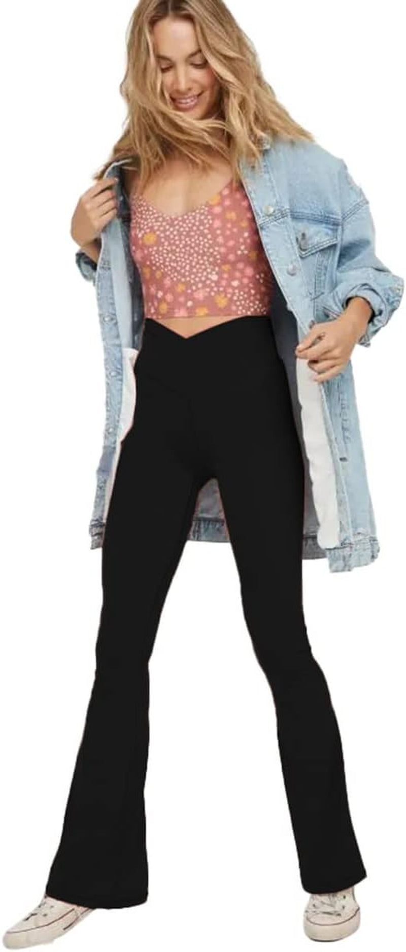 Women'S Casual Bootleg Yoga Pants V Crossover High Waisted 