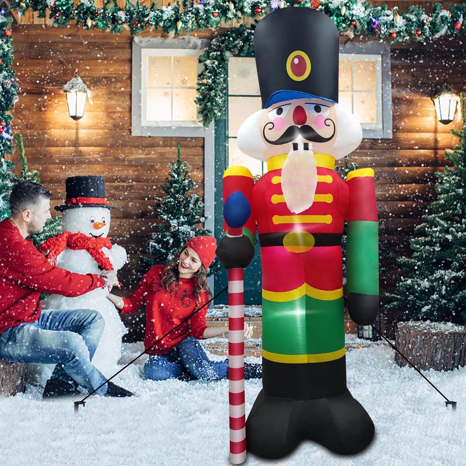 8FT Inflatable Nutcracker with LED Lights