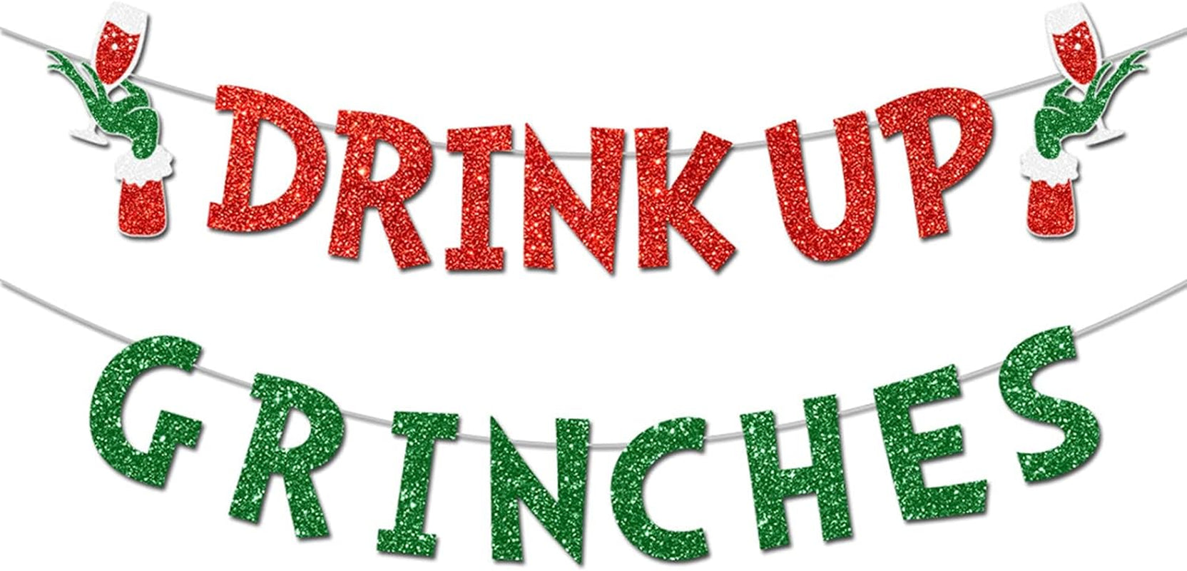 Glittery Christmas Banner – Festive Holiday Garland for Party & Home Decor