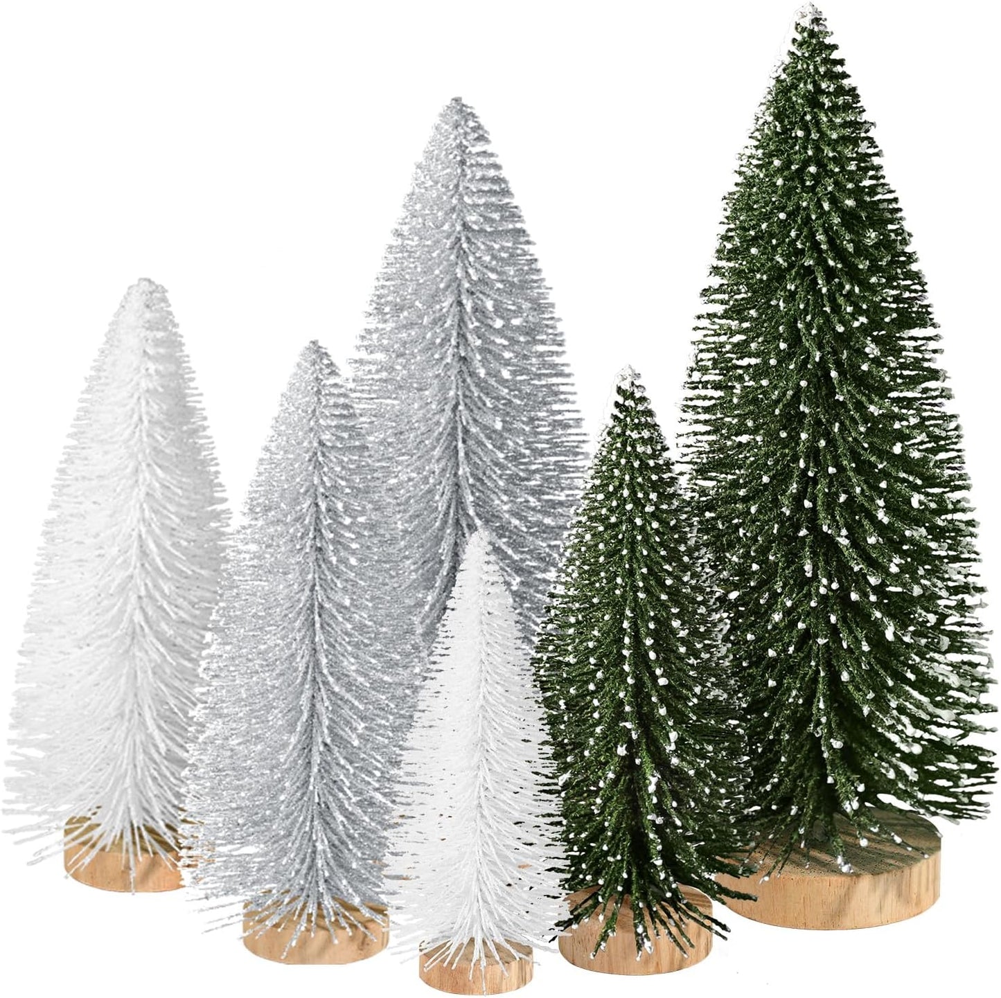 Artificial Christmas Mini Bottle Brush Trees Tabletop Decor