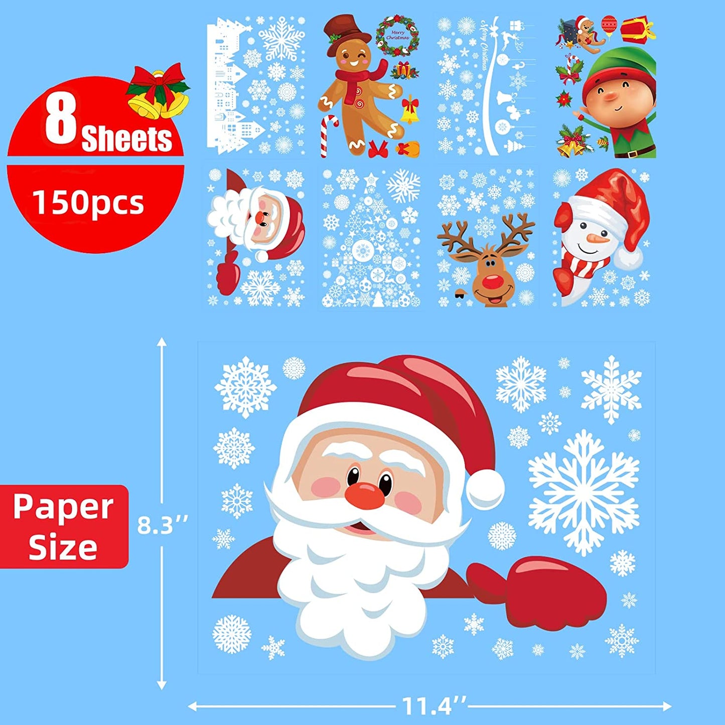 Christmas Window Clings Stickers 