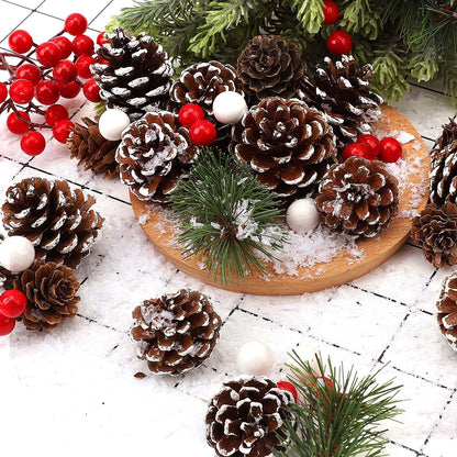 Christmas Pine Cones Berry Pine Branch Set 115Pcs 