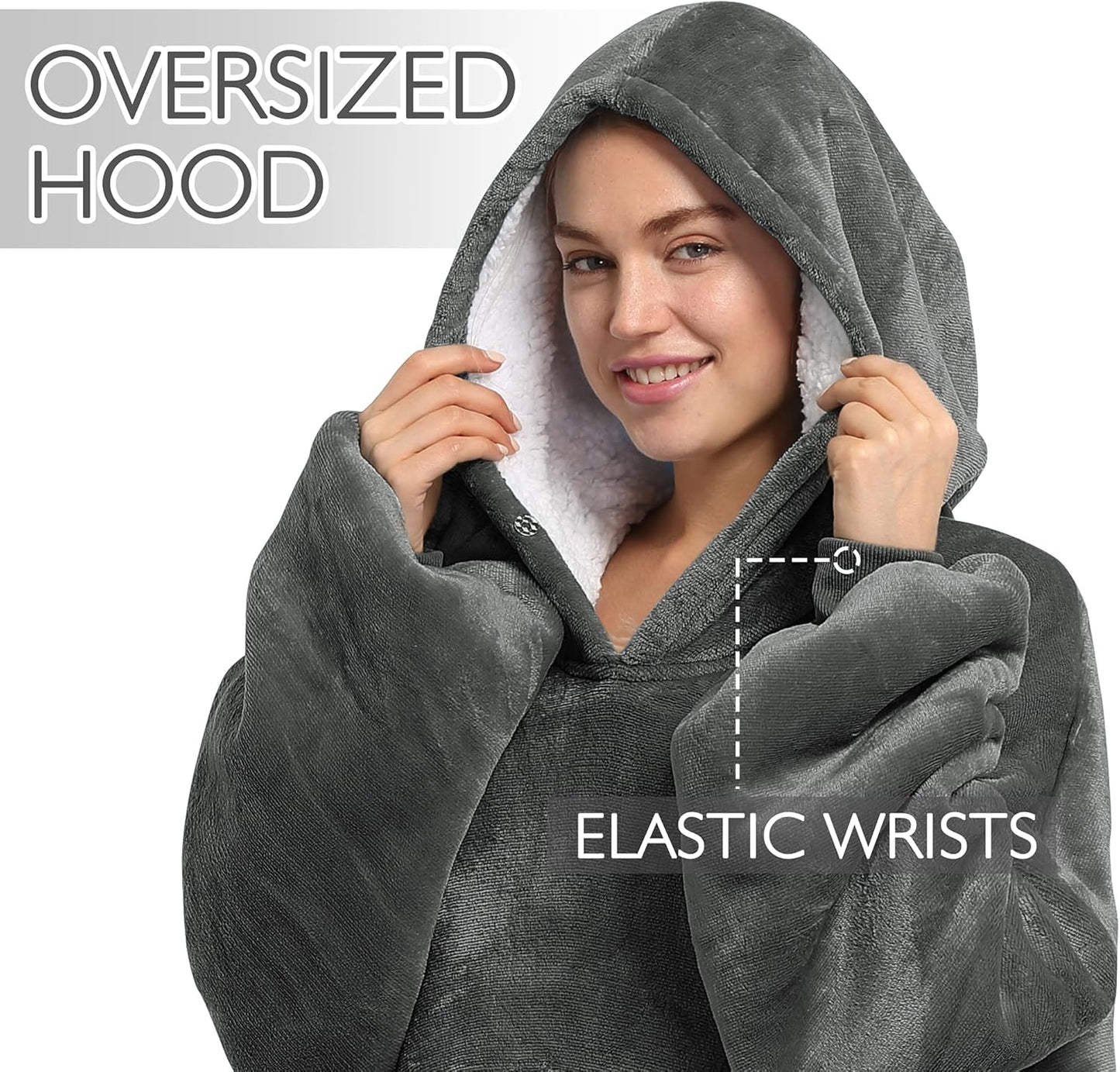 Oversized Blanket Hoodie Sweatshirt for Adults Women Men