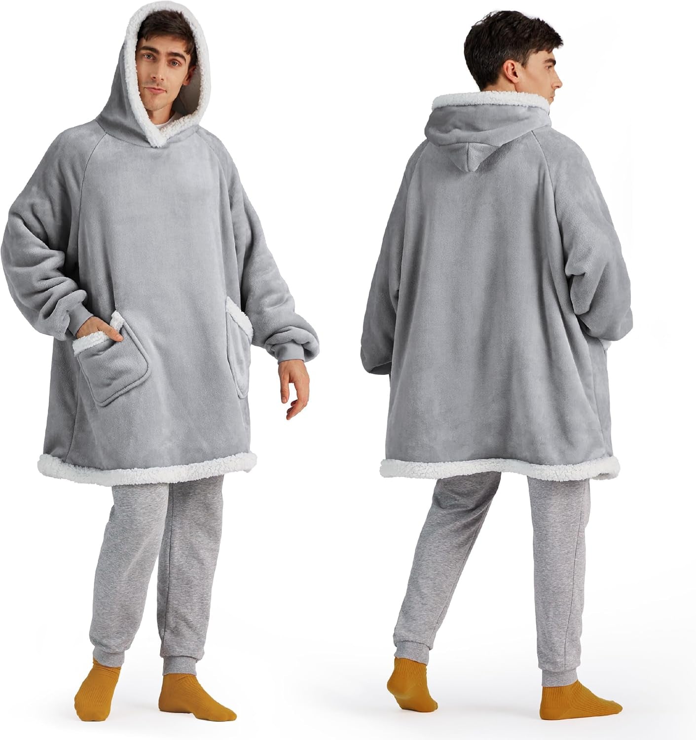 Oversized Sherpa Blanket Hoodie for Women Men