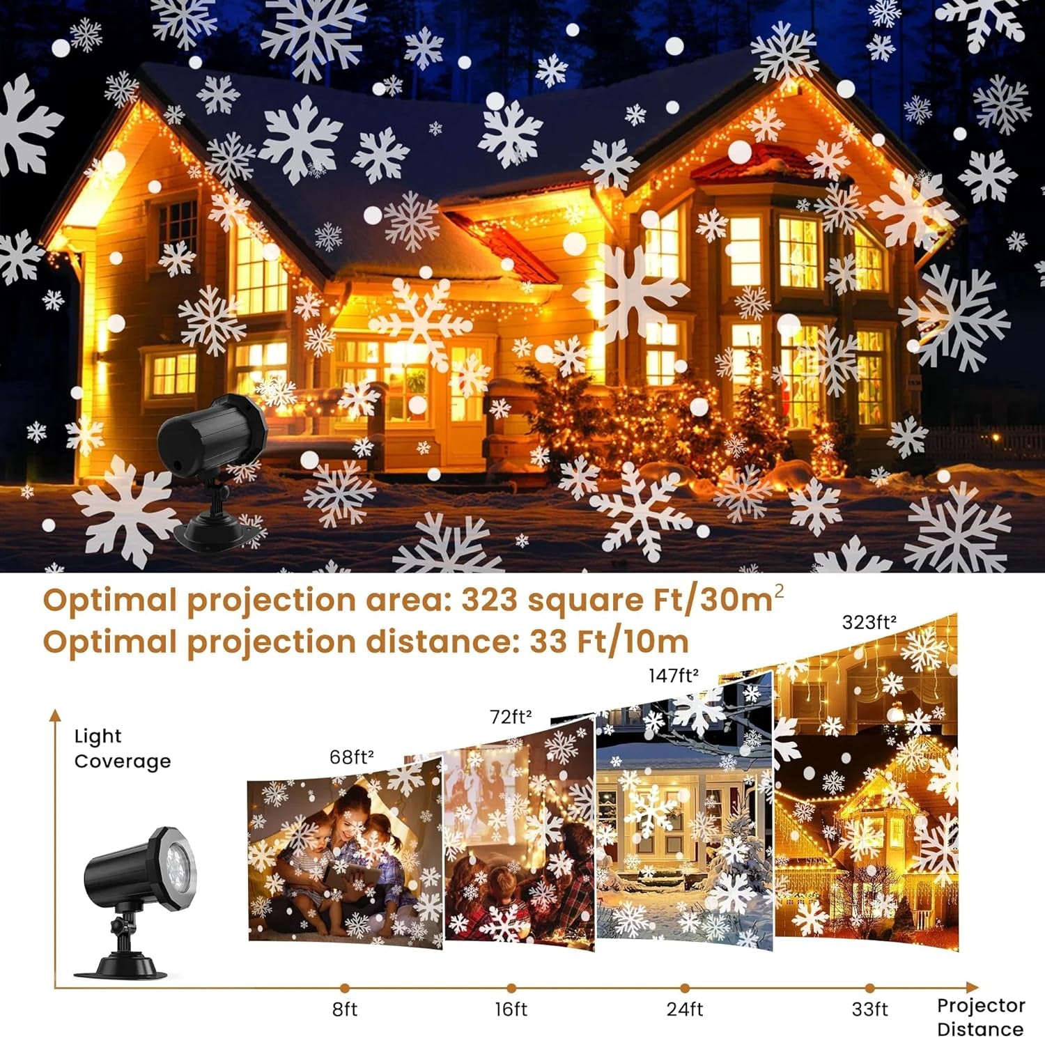 Snowflake Christmas Projector Outdoor For Xmas Decor