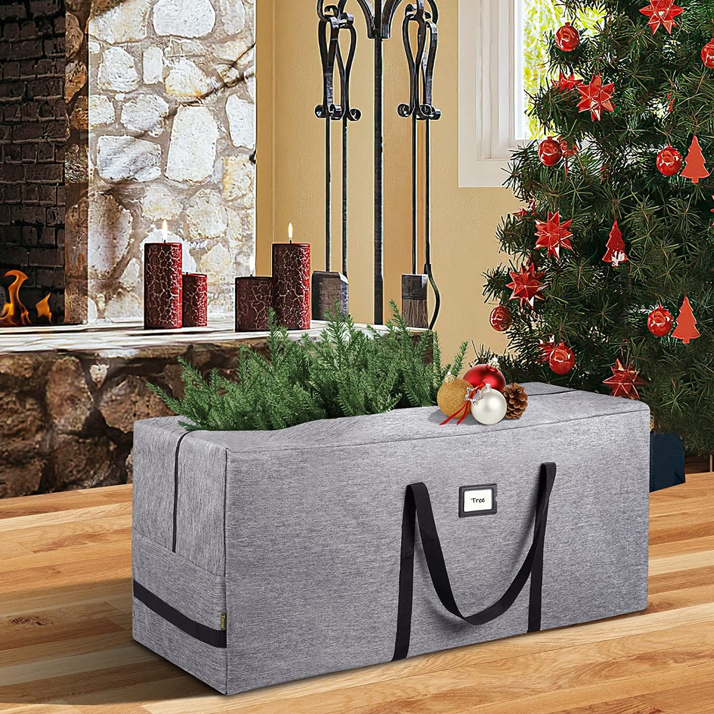 7.5 Ft Christmas Tree Storage Bag Reinforced Handles, Dual Zippers