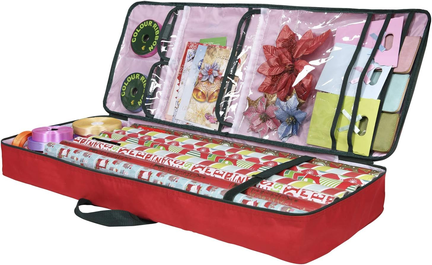 Christmas Wrapping Paper Storage Bag with Pockets