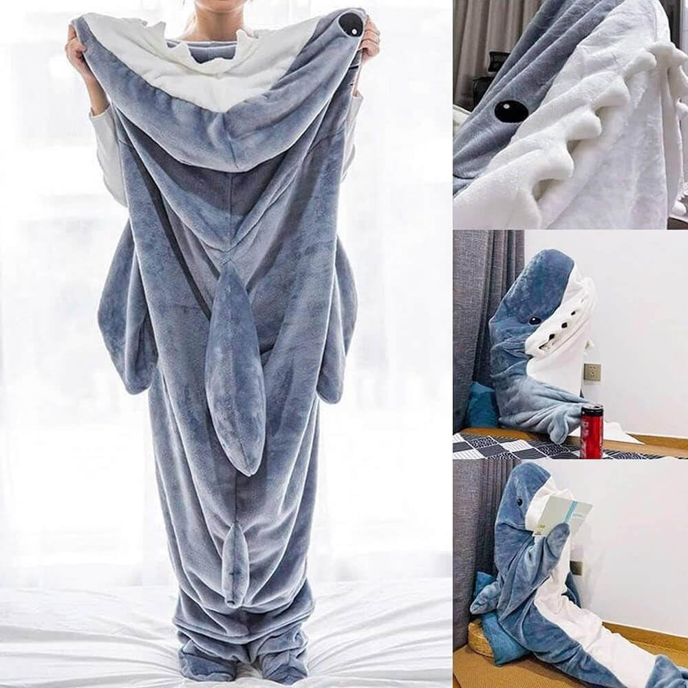 Shark Blanket Hoodie Onesie For Adult & Kid