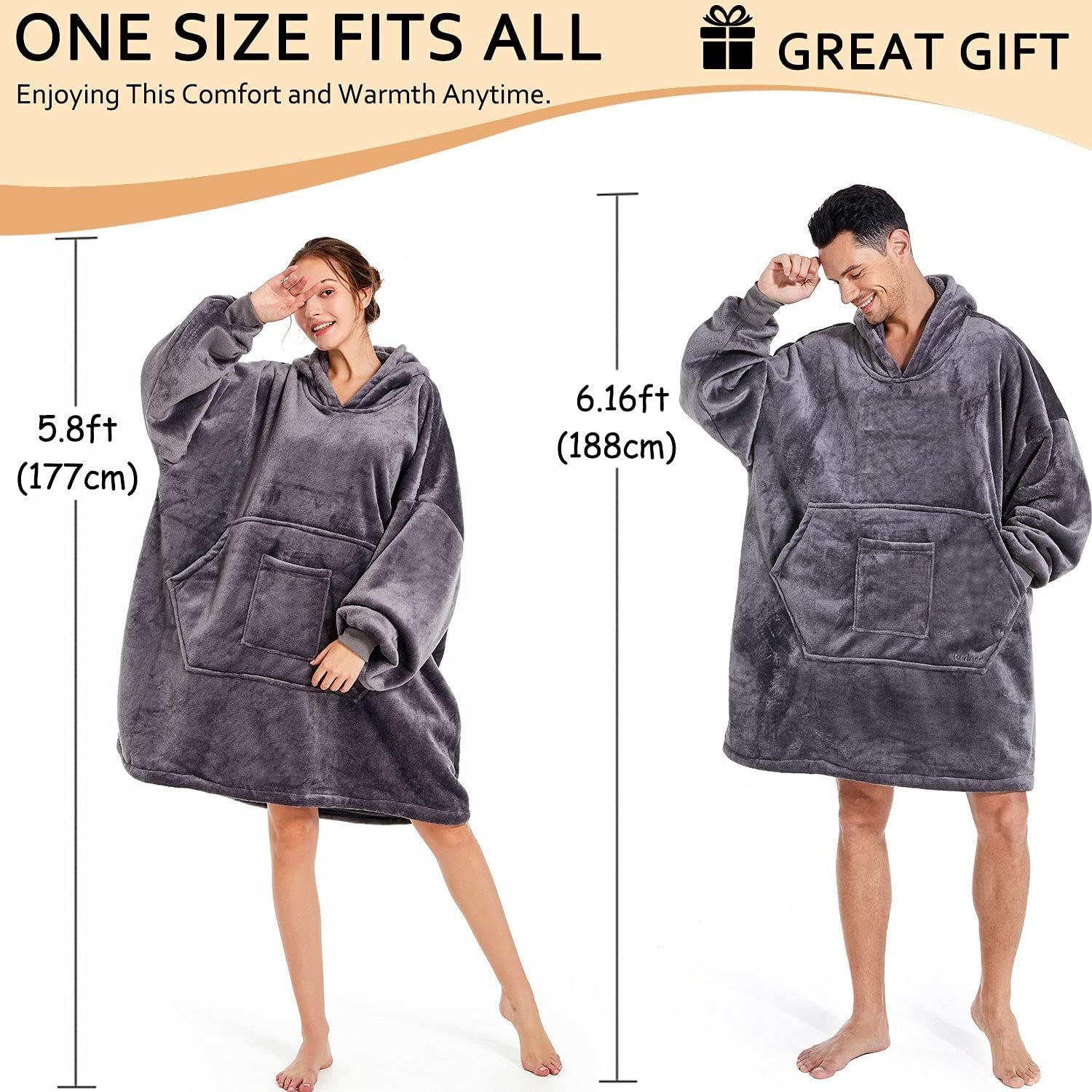 Oversized Cozy Blanket Hoodie Sweatshirt for Adult Kids