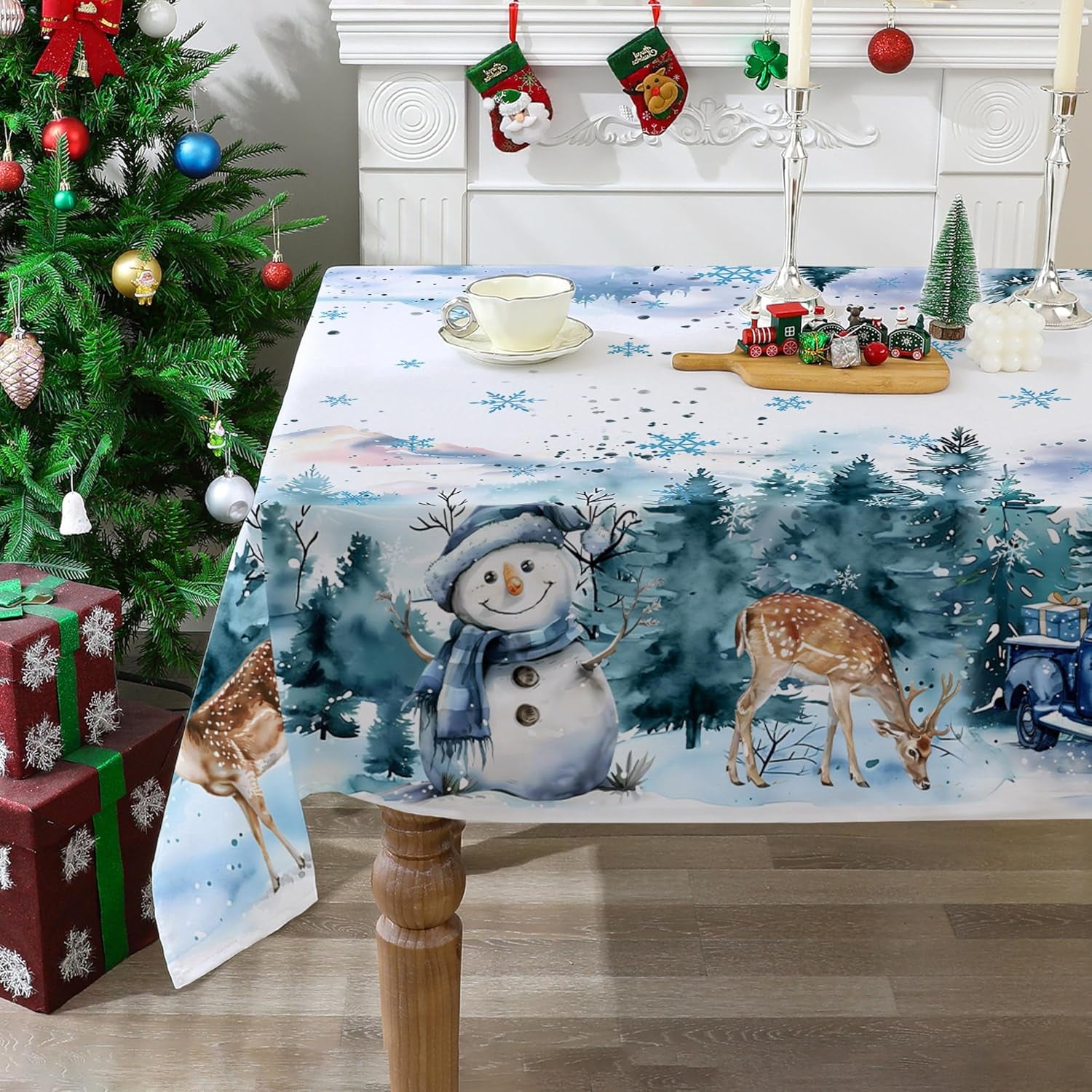 Christmas Tablecloth for Rectangle Tables 60X84 Inches