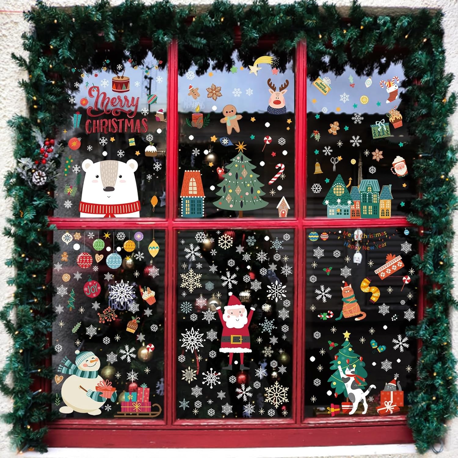 Christmas Xmas Window Stickers for Kids 200PCS