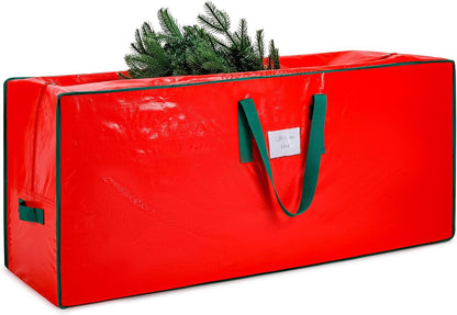 Christmas Tree Storage Bag - Fits up to 7.5 Foot Xmas Holiday Tree, Zippered Bag, Carry Handles, Durable Waterproof Material, Protects against Dust and Moisture, Red