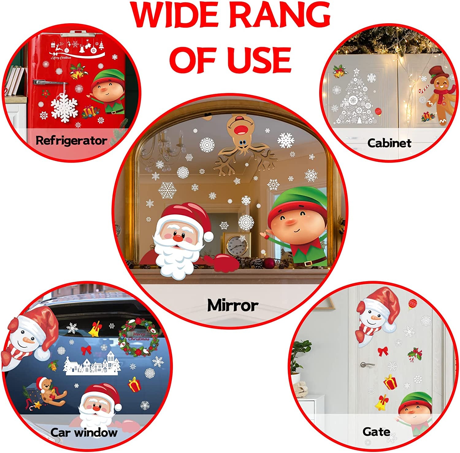 Christmas Window Clings Stickers 