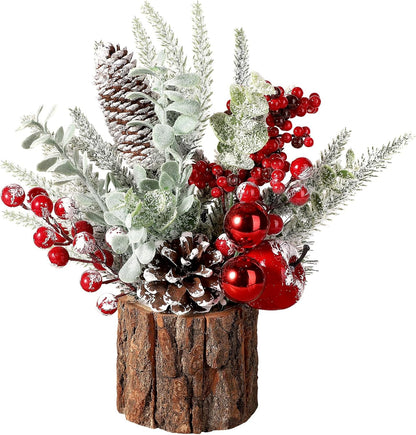 Small Tabletop Christmas Tree with Ornaments 