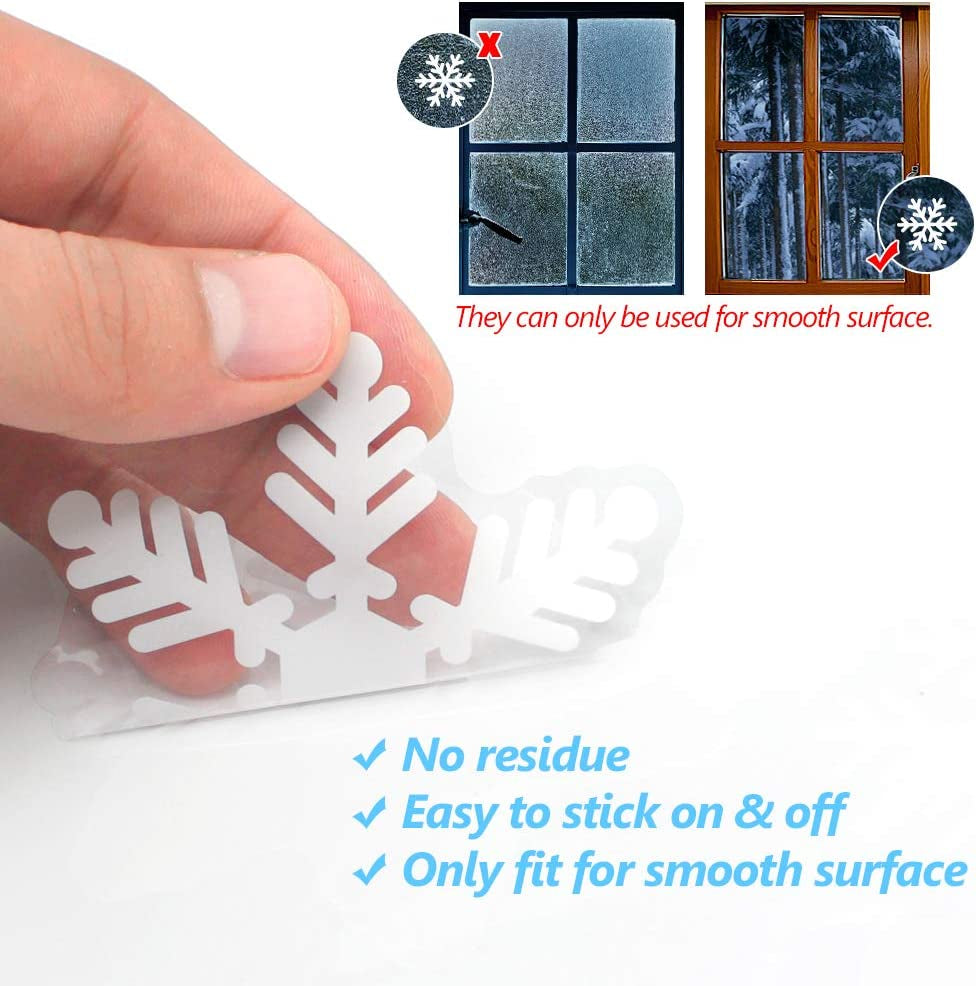 Christmas Window Clings Snowflakes Decals135Pcs 