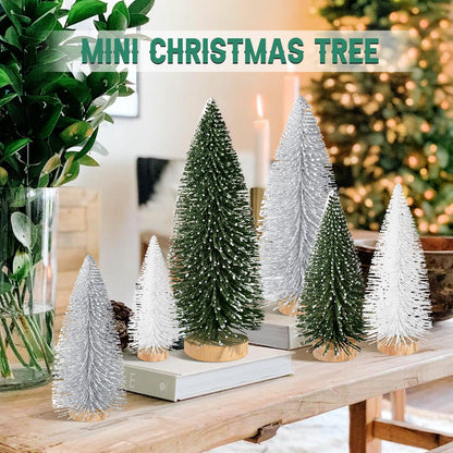 Artificial Christmas Mini Bottle Brush Trees Tabletop Decor