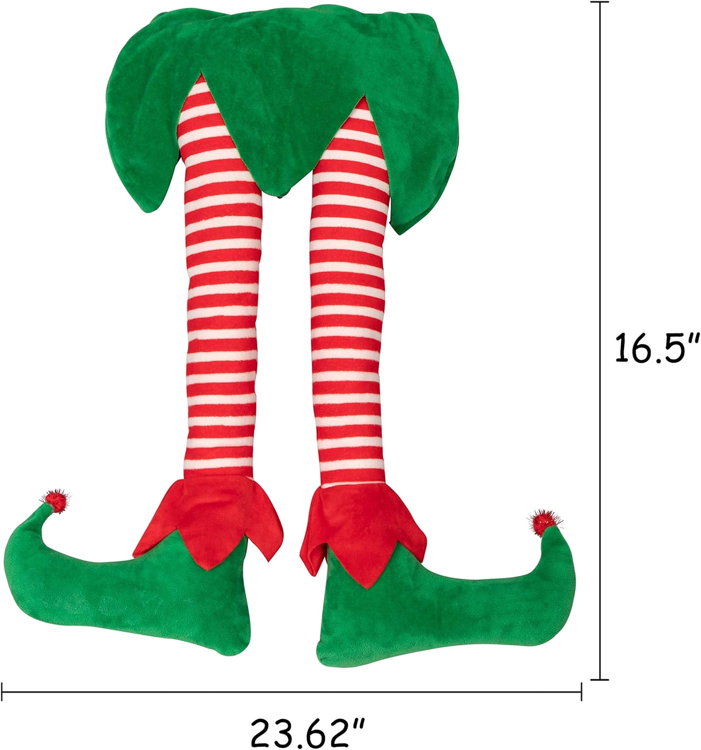 23” Christmas Elf Stuffed Legs Stuck Tree Topper Decorations  