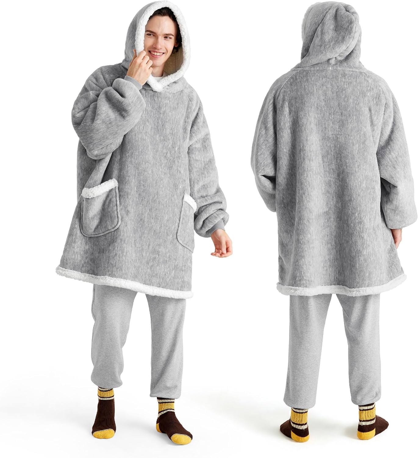 Oversized Sherpa Blanket Hoodie for Women Men