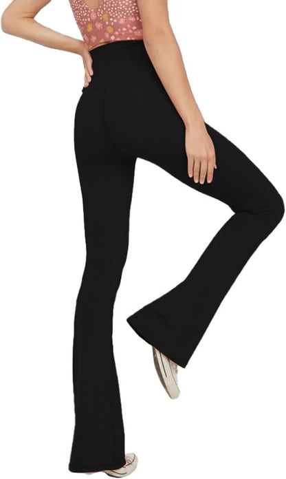 Women'S Casual Bootleg Yoga Pants V Crossover High Waisted 