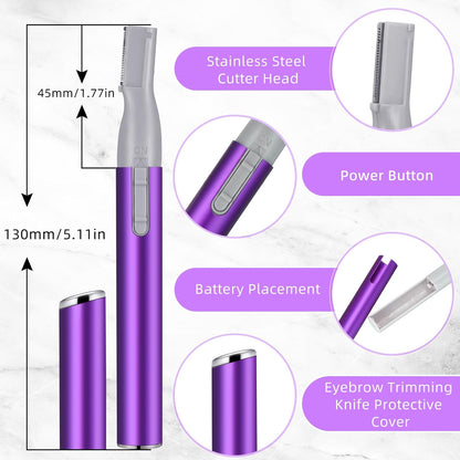 Electric Eyebrow Trimmer for Face Neck Fuzz Lips 2 Pcs