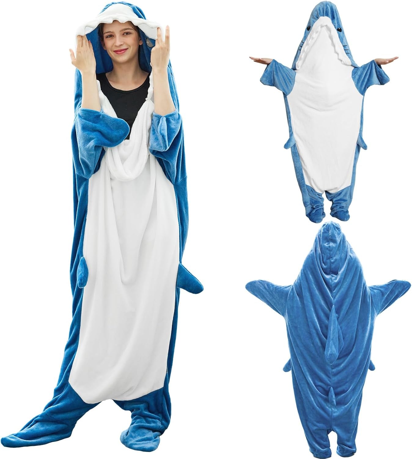 Shark Blanket Adult Kid Hoodie Onesie 