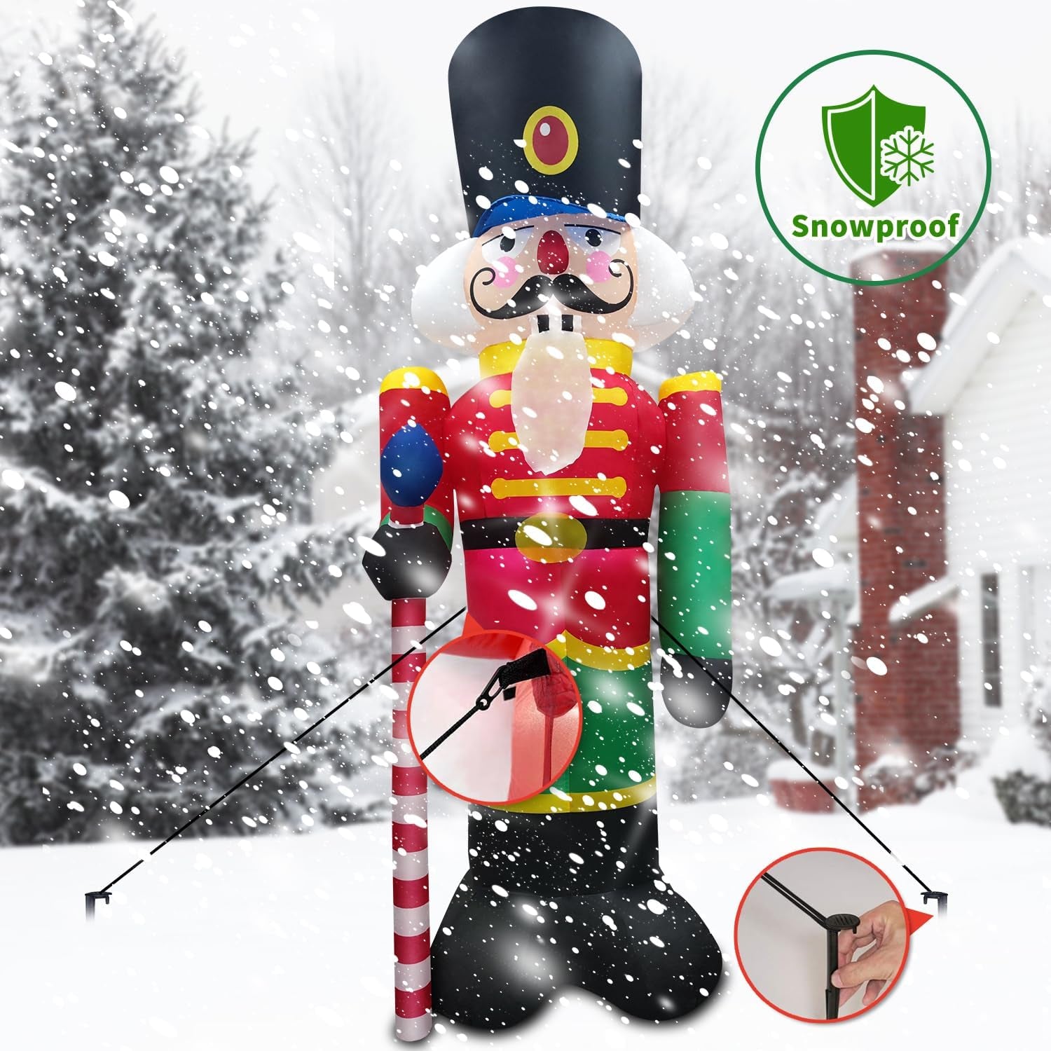 8FT Inflatable Nutcracker with LED Lights