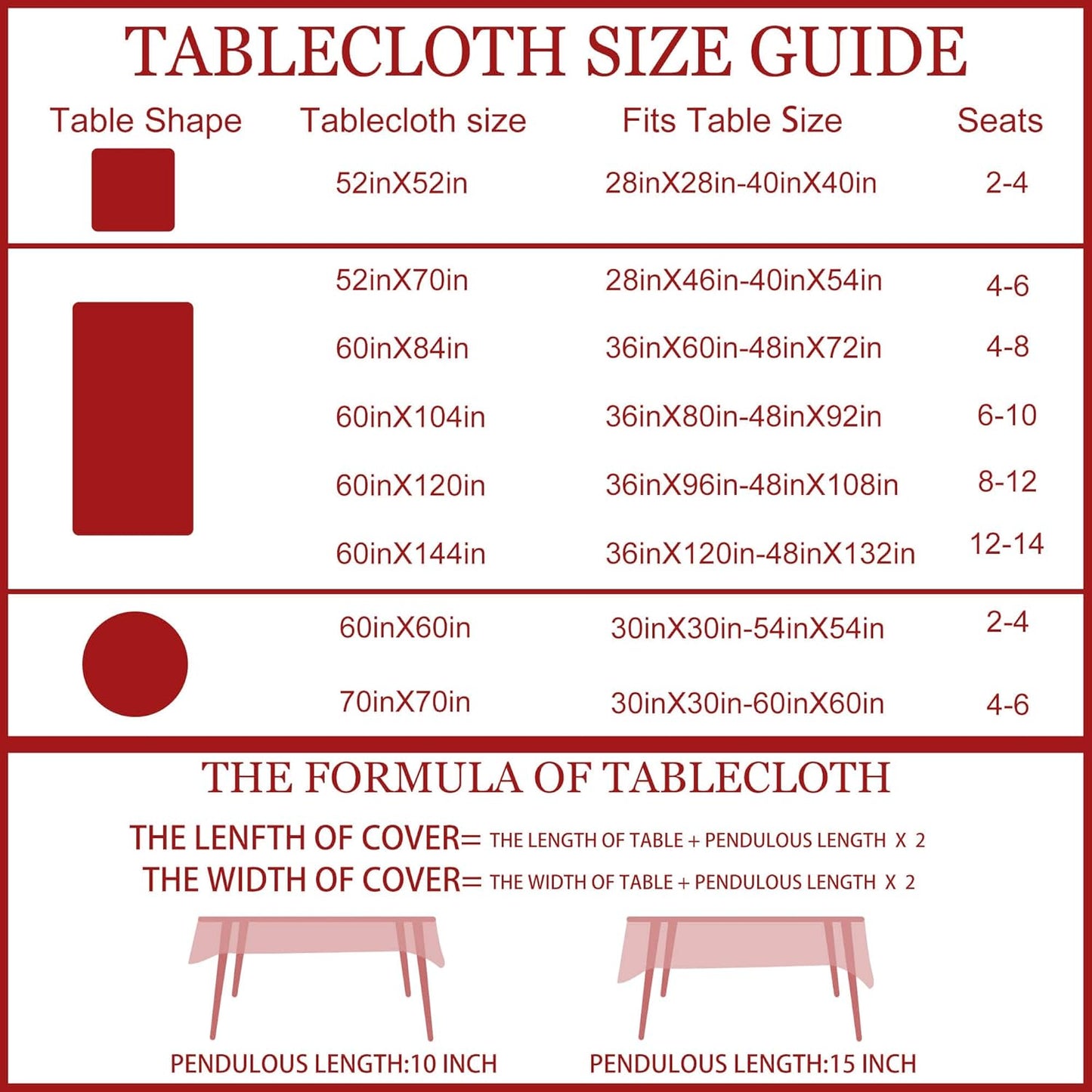 Christmas Tablecloth for Rectangle Tables 60X84 Inches