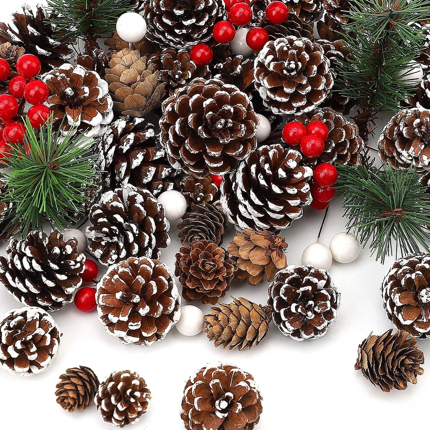 Christmas Pine Cones Berry Pine Branch Set 115Pcs 