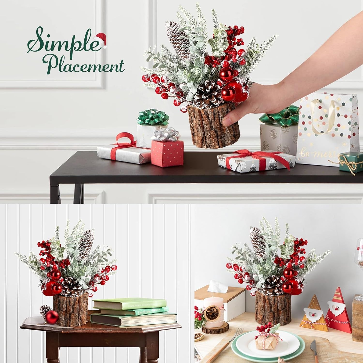 Small Tabletop Christmas Tree with Ornaments 