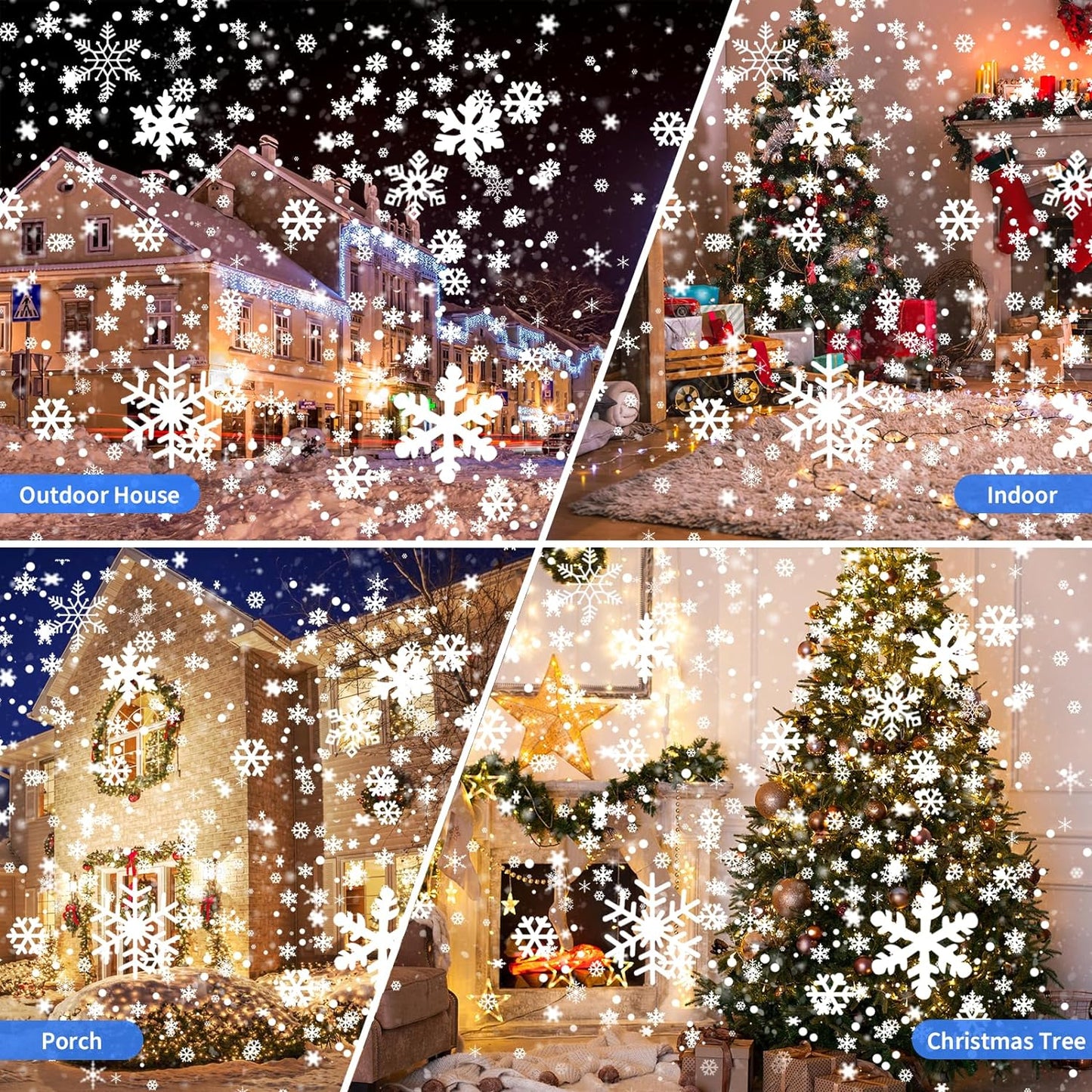 2024 LED Christmas Snowflake Projector Lights 