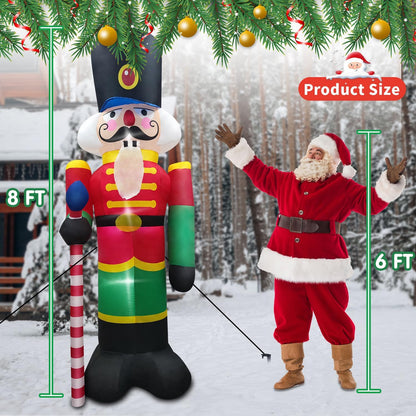 8FT Inflatable Nutcracker with LED Lights