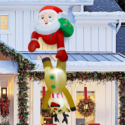 7FT Inflatable Santa & Reindeer with LED Lights 