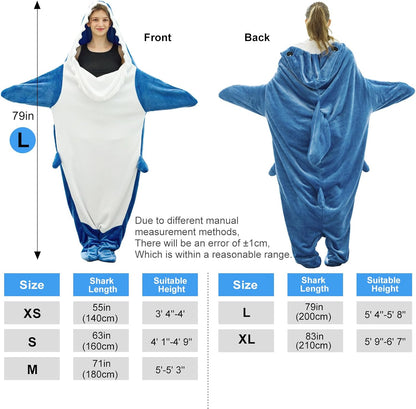 Shark Blanket Adult Kid Hoodie Onesie 