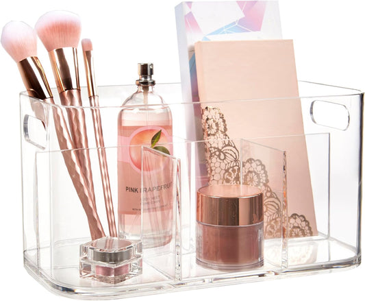 Bliss 5-Compartment Clear Plastic Cosmetics Organizer