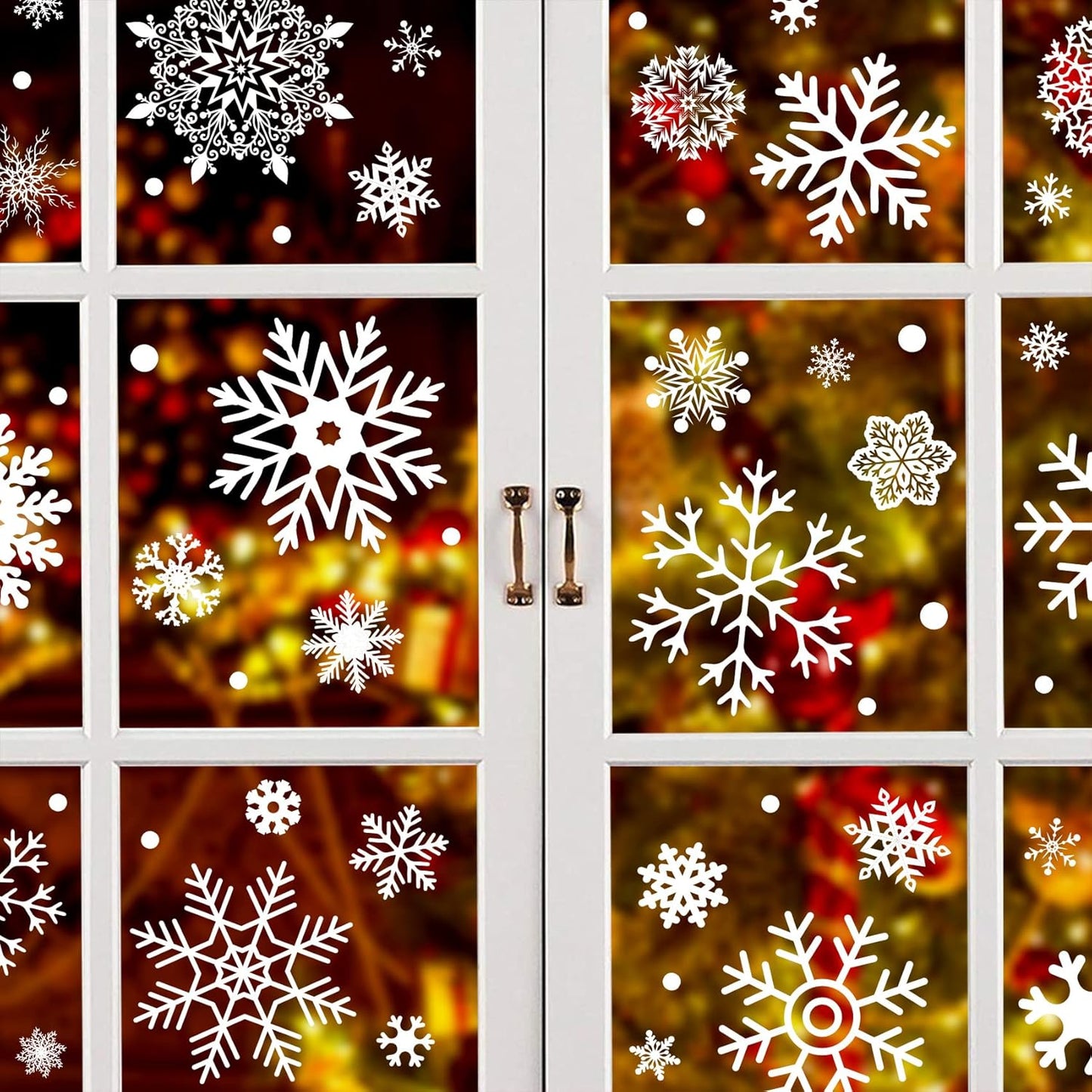 Christmas Snowflake Window Clings Stickers 9 Sheets 284 Pcs 